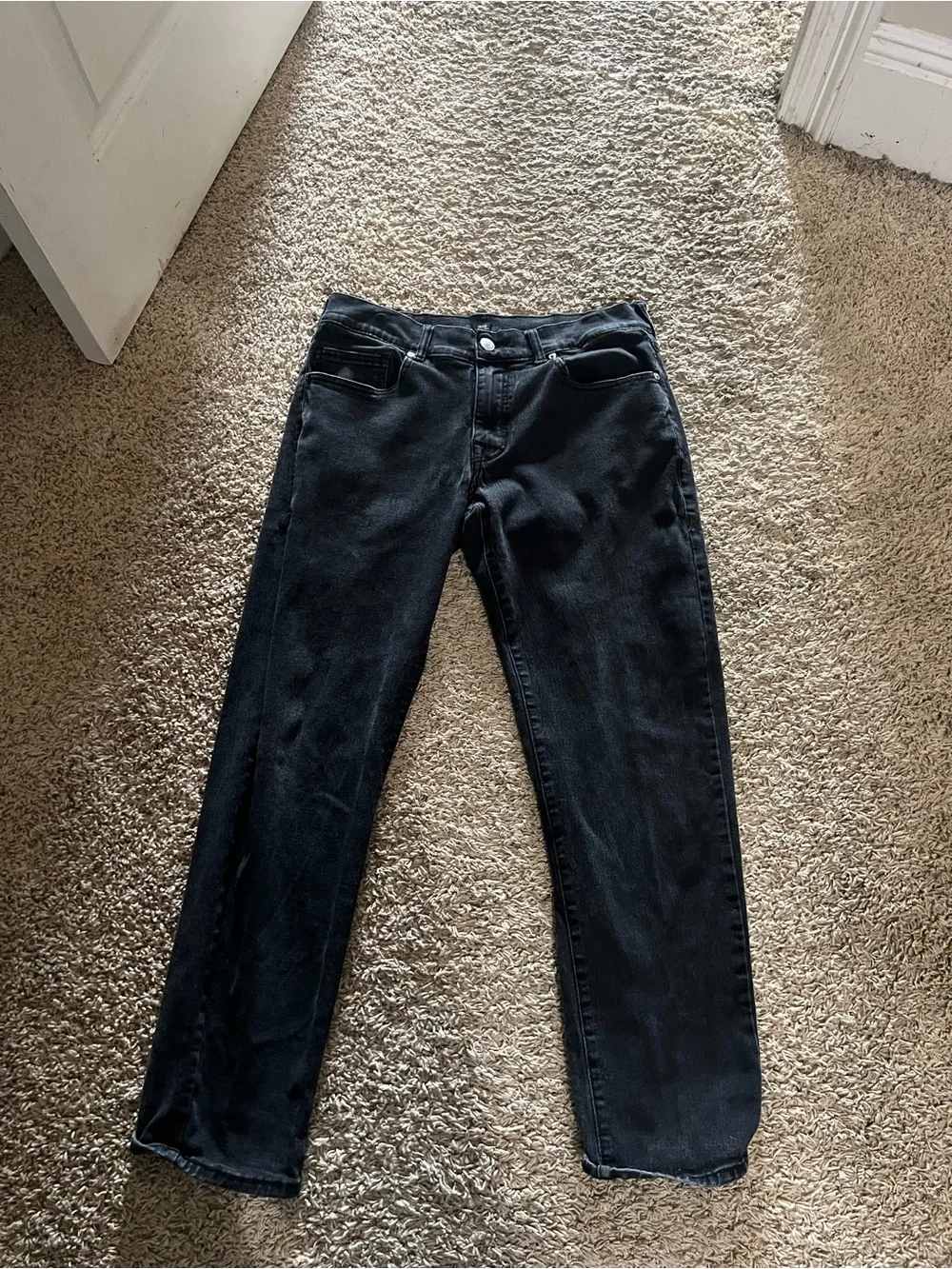 True Religion Black Geno Relaxed Slim Jeans